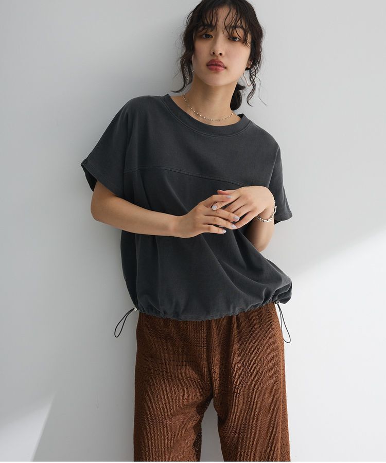 Green Parks「裾ドロストバルーンTEE」|Tシャツ・カットソー|Charcoal Gray
