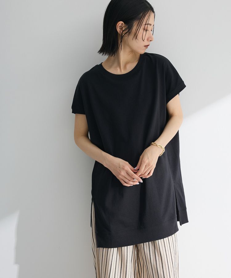 Green Parks「今年っぽフレンチスリーブカットチュニック」|チュニック|Black