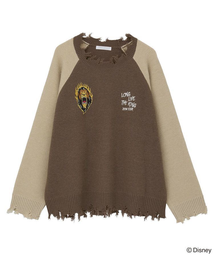 Green Parks「VILLAINS/スカー/ダメージラグラン配色ニット」|ニット・セーター|