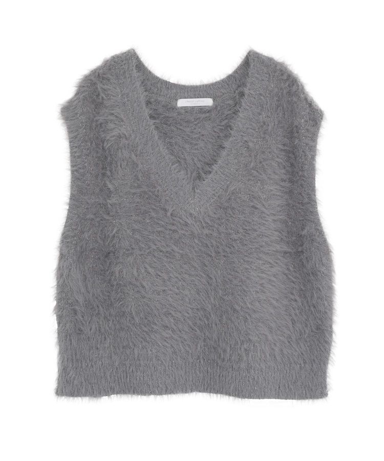 Green Parks「SET2点ラメフェザーベスト+ミニ裏毛ワンピース」|ワンピース|