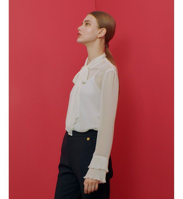 LOULOU WILLOUGHBY「【LOULOU WILLOUGHBY】プリーツリボンブラウス」|シャツ・ブラウス|