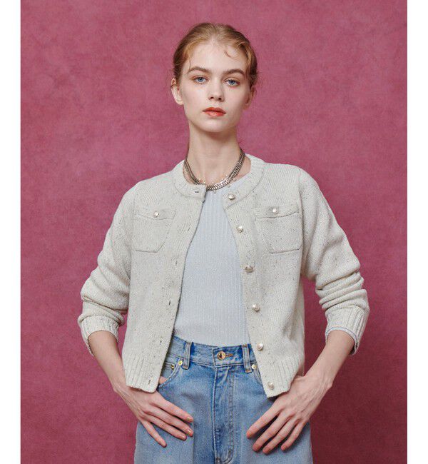 LOULOU WILLOUGHBY「【LOULOU WILLOUGHBY】GRAINYラメカーディガン」|カーディガン|