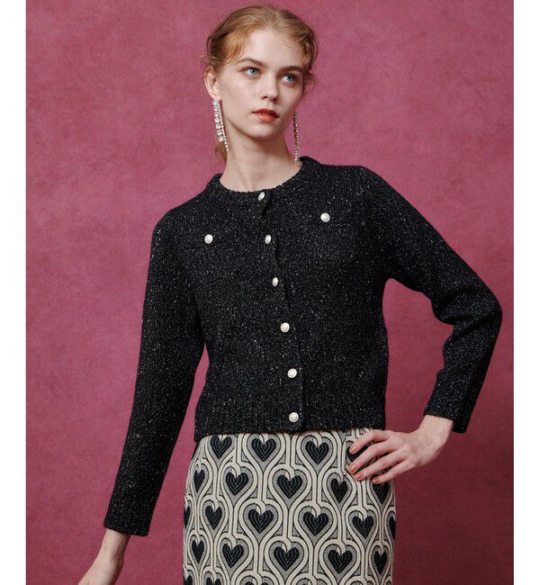 LOULOU WILLOUGHBY「【LOULOU WILLOUGHBY】GRAINYラメカーディガン」|カーディガン|