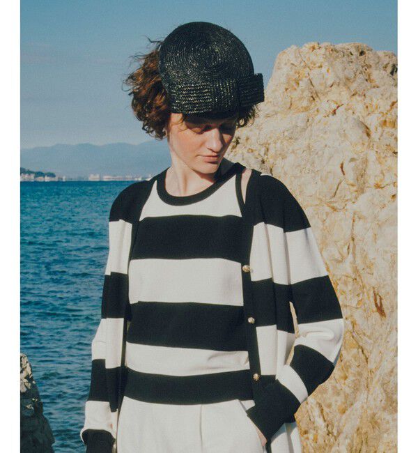 LOULOU WILLOUGHBY「【LOULOU WILLOUGHBY】カノコワイドボーダータンク」|ニット・セーター|ブラック系