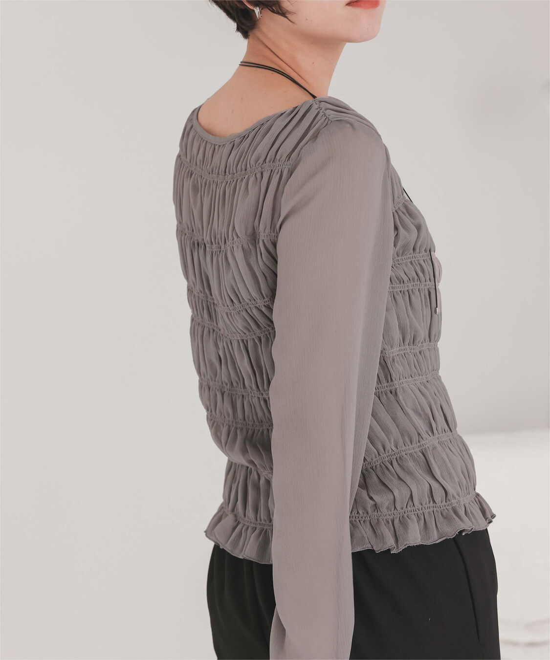 titivate「シアー楊柳シャーリングブラウス」|シャツ・ブラウス|