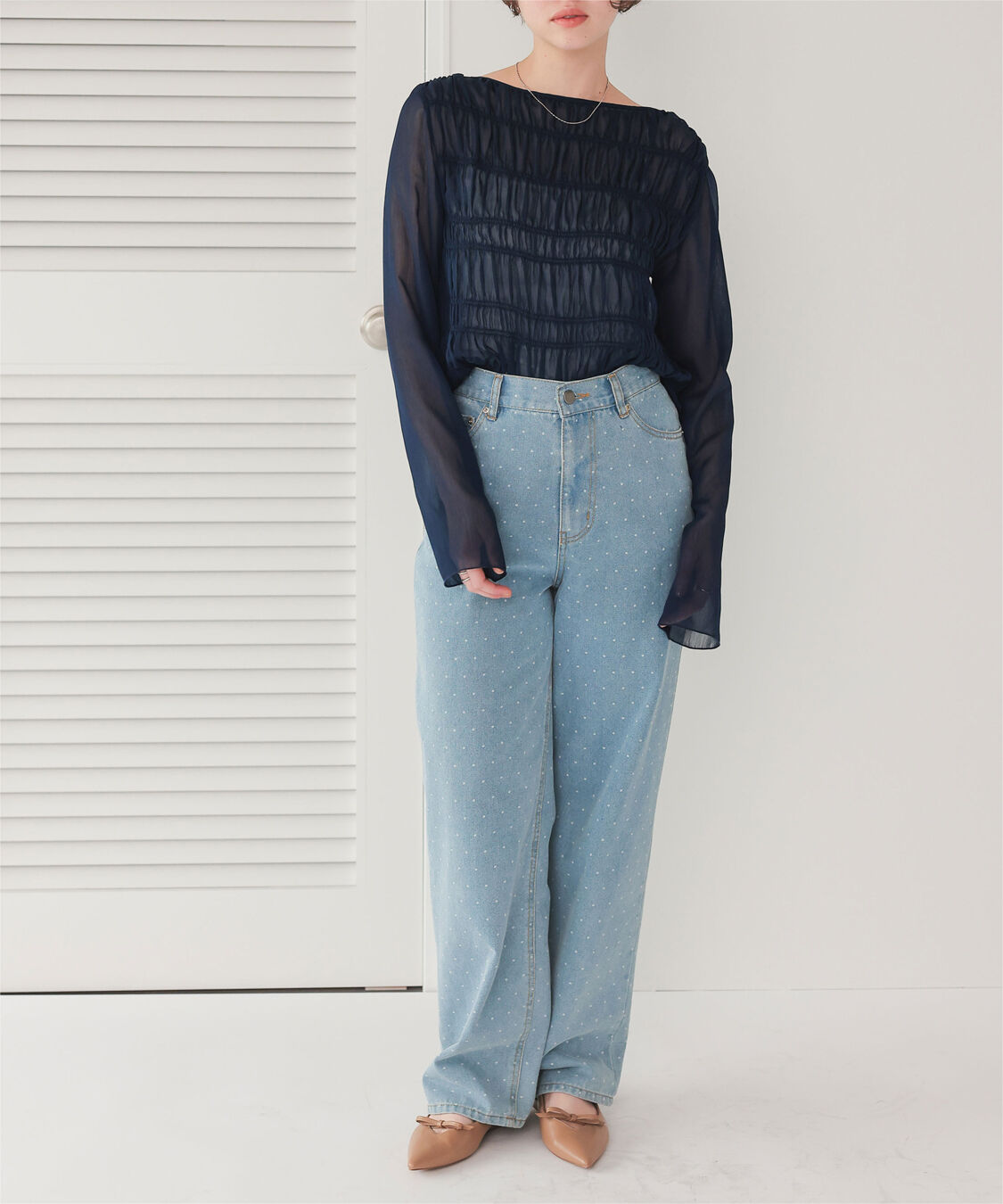 titivate「シアー楊柳シャーリングブラウス」|シャツ・ブラウス|