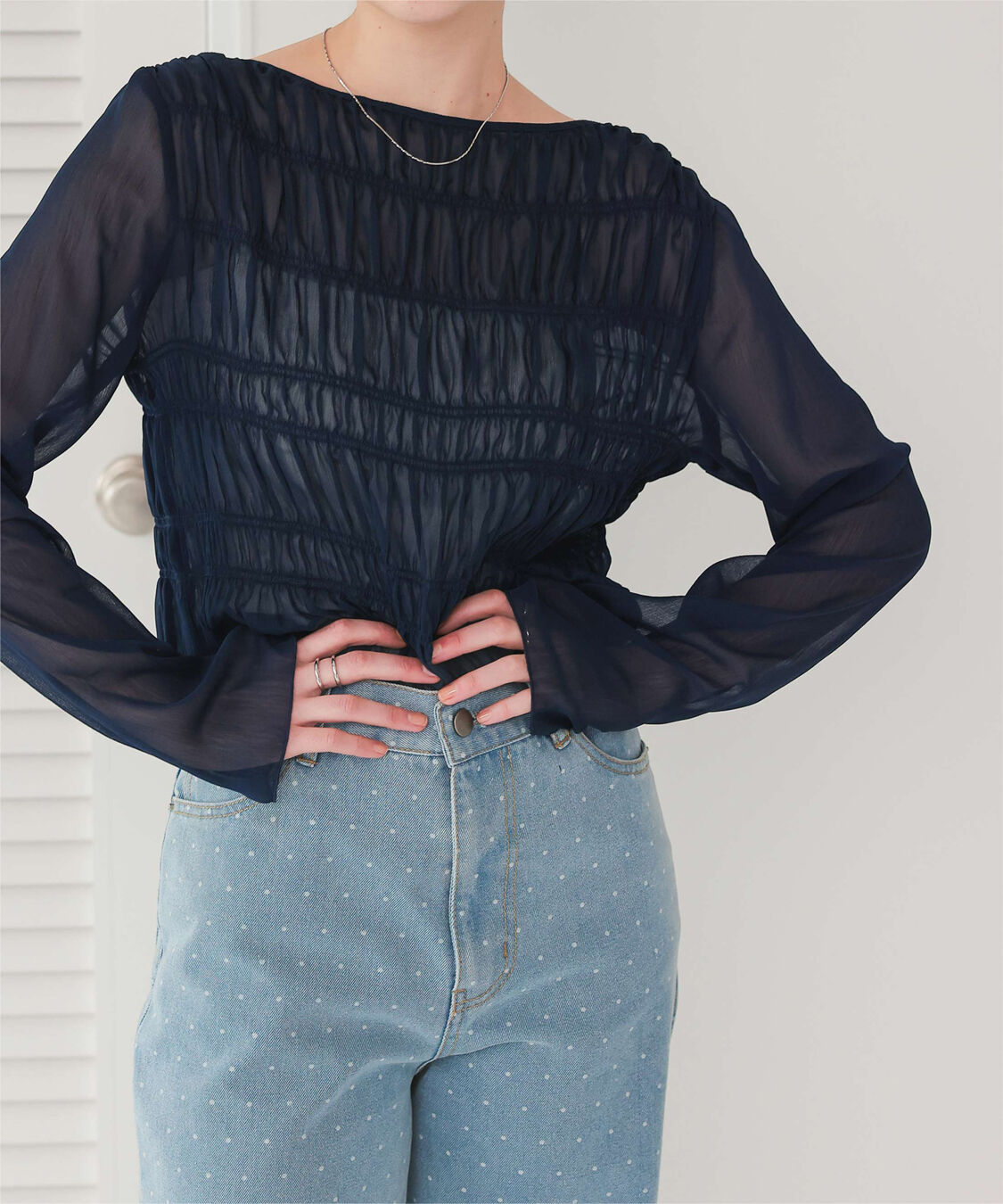 titivate「シアー楊柳シャーリングブラウス」|シャツ・ブラウス|