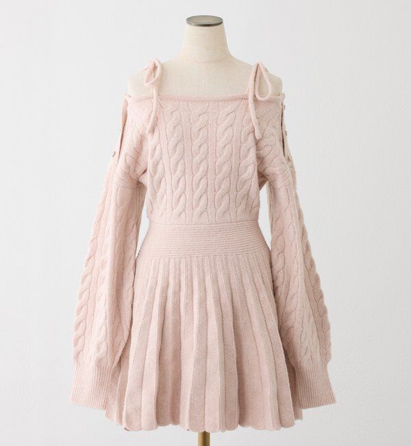  「ケーブルニットミニワンピ」|ワンピース|