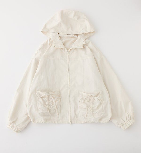  「ドロストリボンポケット付きマウンテンパーカー」|ダウンベスト・ベスト|