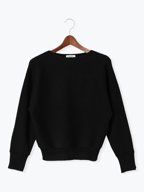 Te chichi TERRASSE「横リブドルマンニット」|ニット・セーター|ブラック