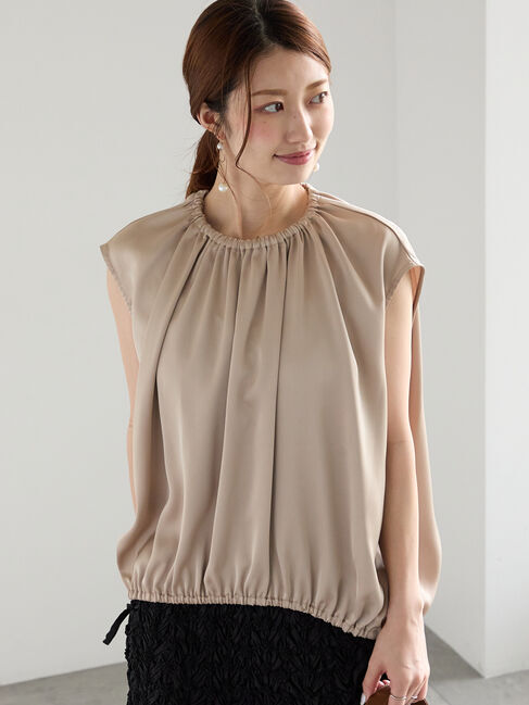 Te chichi「サテンサイドリボンブラウス」|シャツ・ブラウス|ベージュ