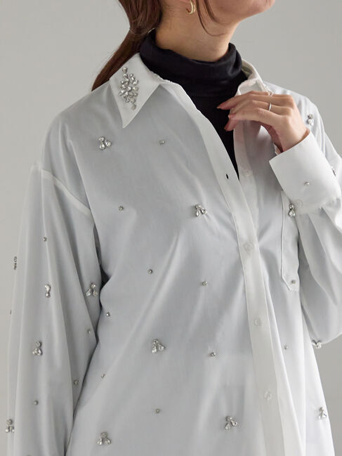 Te chichi「ビジューデザインシャツ《2025winter catalog item》」|シャツ・ブラウス|オフホワイト