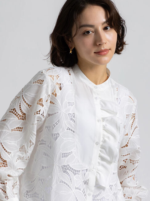 Te chichi「【Atelier ChouChou】カットワークレースボザムシャツブラウス」|シャツ・ブラウス|