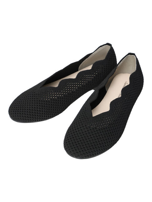 Samansa Mos2「ニットスカラップバレエシューズ」|ビジネス・ドレスシューズ|