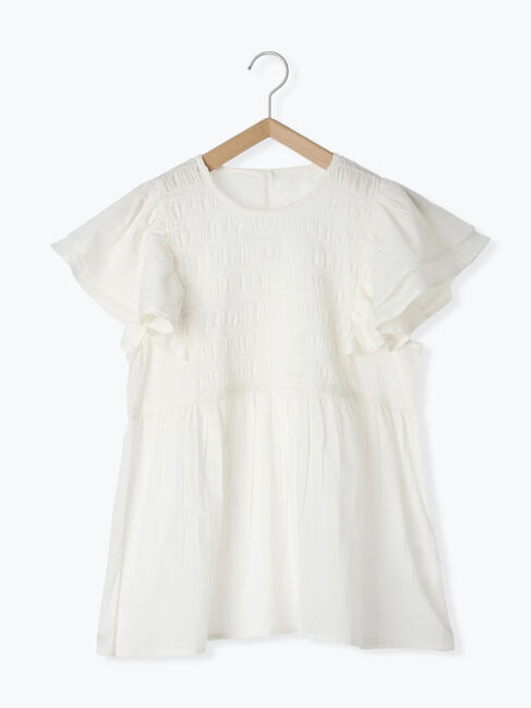 Samansa Mos2 blue「【Made in India】シャーリングブラウス」|シャツ・ブラウス|