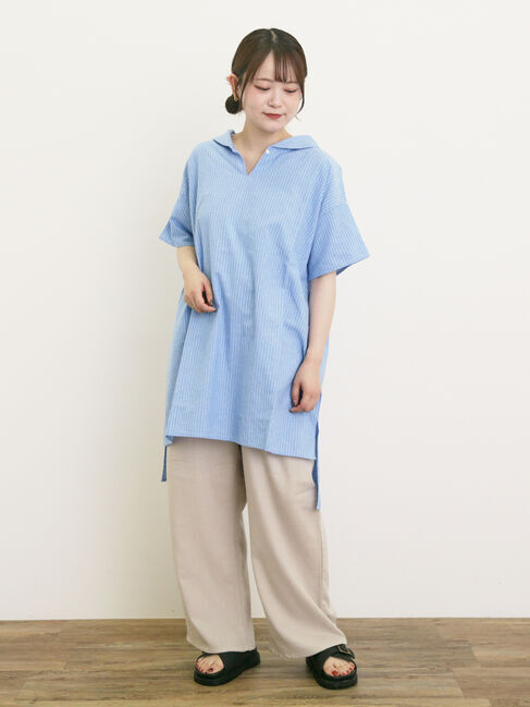 Samansa Mos2「レーヨン麻ゆるストレートパンツ」|その他|