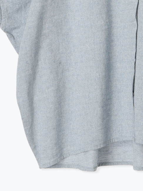 Samansa Mos2「【クールコットン】柄アソートクレリック袖タックブラウス」|シャツ・ブラウス|