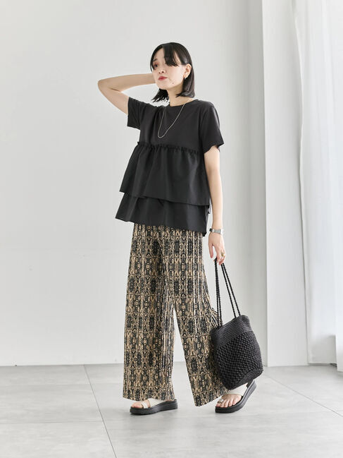 Samansa Mos2 blue「◎柄アソートプリーツパンツ」|その他|