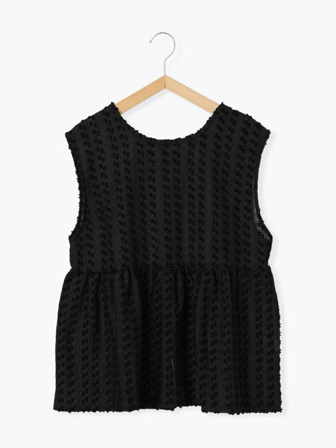 Samansa Mos2 blue「前後2wayジャカードペプラムノースリーブブラウス」|シャツ・ブラウス|