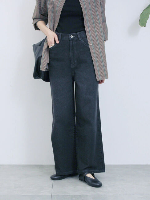 Samansa Mos2 blue「【ECO DENIM 】 ワイドストレートパンツ」|その他|