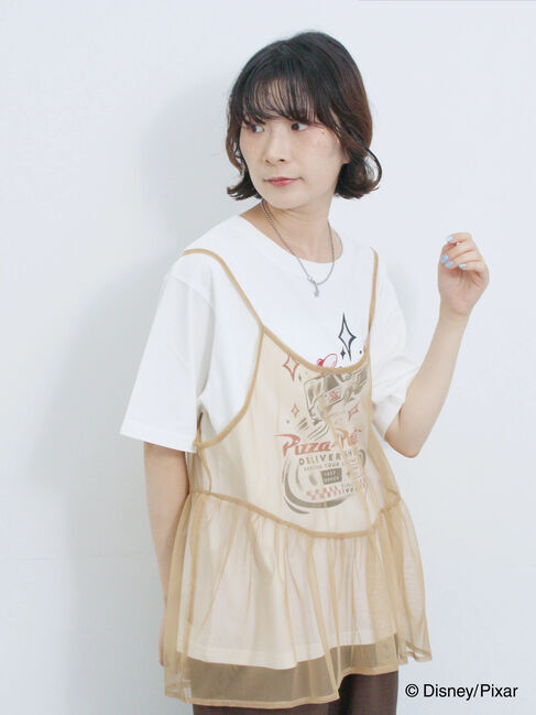 Samansa Mos2 blue「トイ・ストーリー/キャミセットTシャツ」|Tシャツ・カットソー|