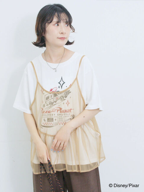 Samansa Mos2 blue「トイ・ストーリー/キャミセットTシャツ」|Tシャツ・カットソー|