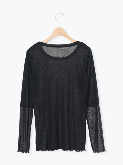 Samansa Mos2「袖シアー切替メローカットソー」|Tシャツ・カットソー|