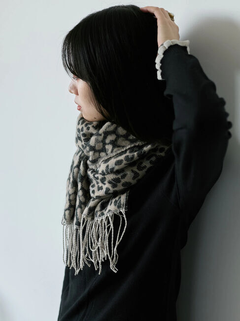 Samansa Mos2 blue「レオパードマフラー」|その他|