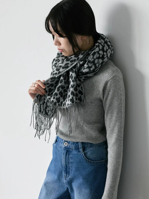 Samansa Mos2 blue「レオパードマフラー」|その他|