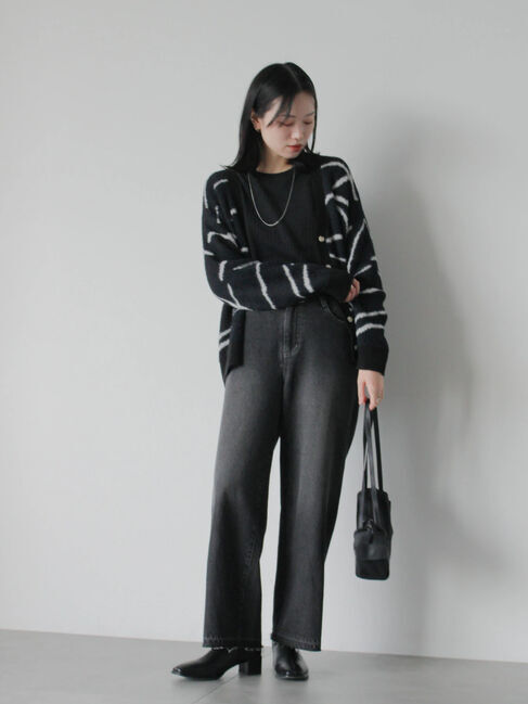 Samansa Mos2 blue「ふくれジャカードクルーネックプルオーバー」|Tシャツ・カットソー|