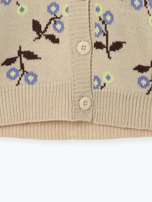 Samansa Mos2 Lagom「花柄ジャカードカーディガン」|カーディガン|