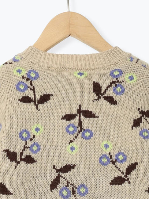 Samansa Mos2 Lagom「花柄ジャカードカーディガン」|カーディガン|