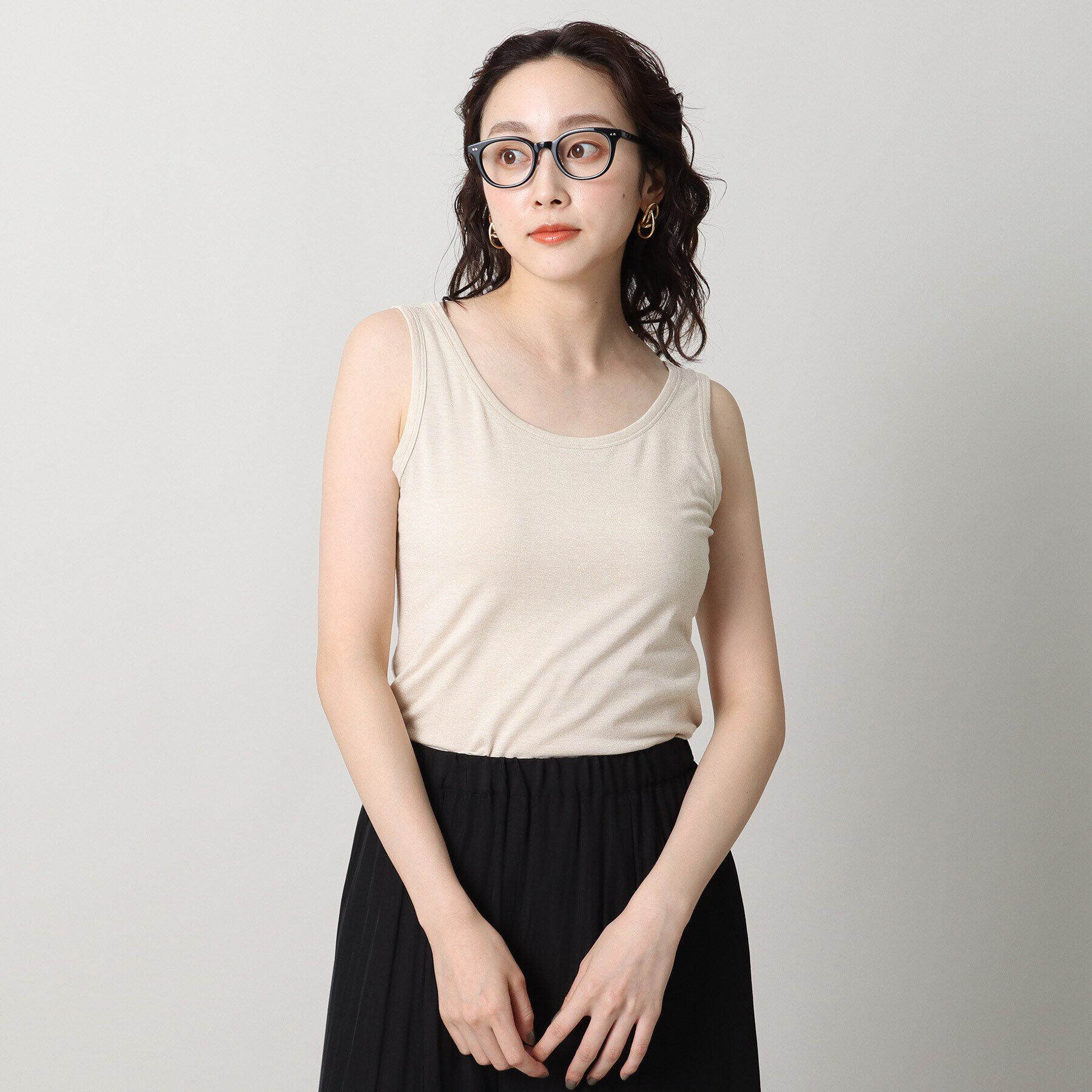 UNTITLED「リーベルラメベア天竺プルオーバファブリック」|キャミソール|