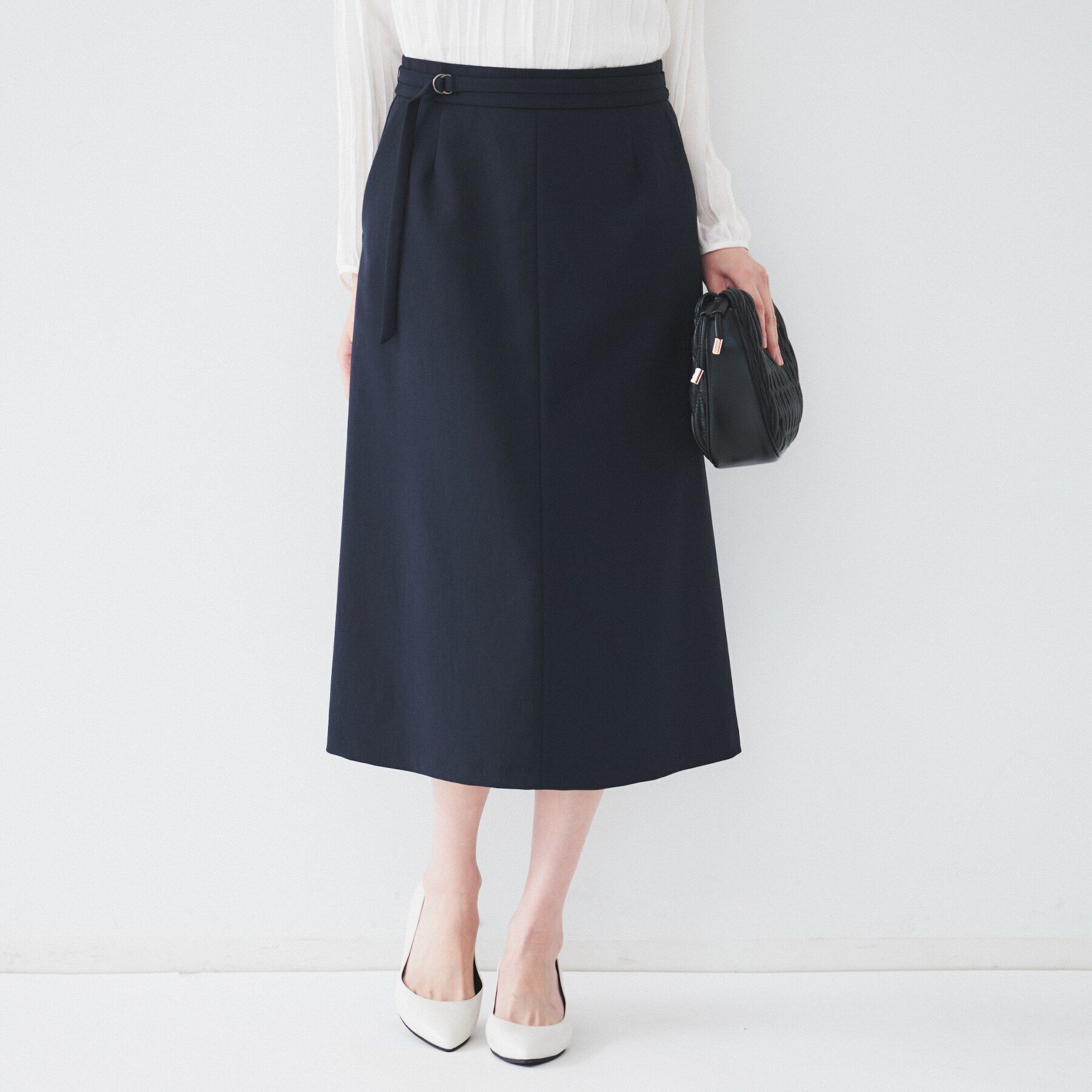 UNTITLED「【ミモレ丈/きれいめ】共ベルト付きマーメイドスカート」|スカート|