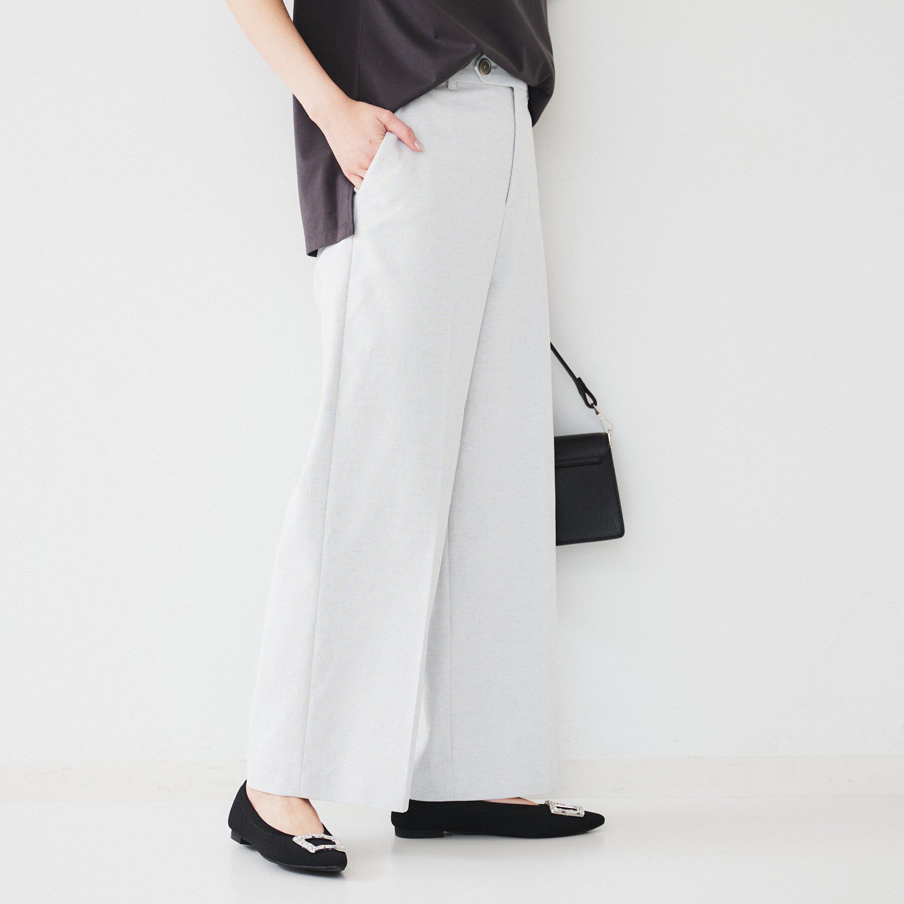 UNTITLED「【清涼感/洗濯機洗い可】オックス クロップドワイドパンツ」|その他|