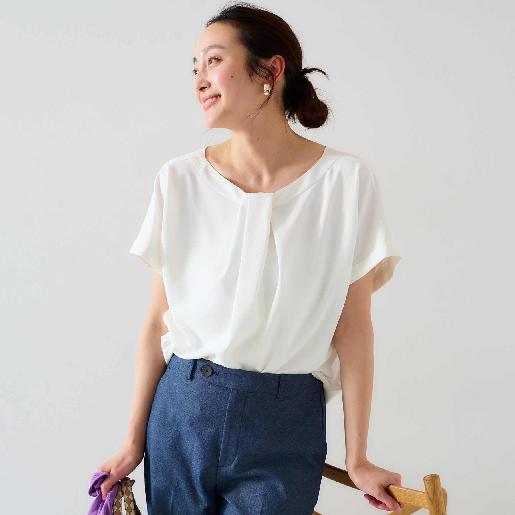 UNTITLED「【セットアップ可/接触冷感/イージーケア】リラクミスト　2WAYブラウス」|シャツ・ブラウス|