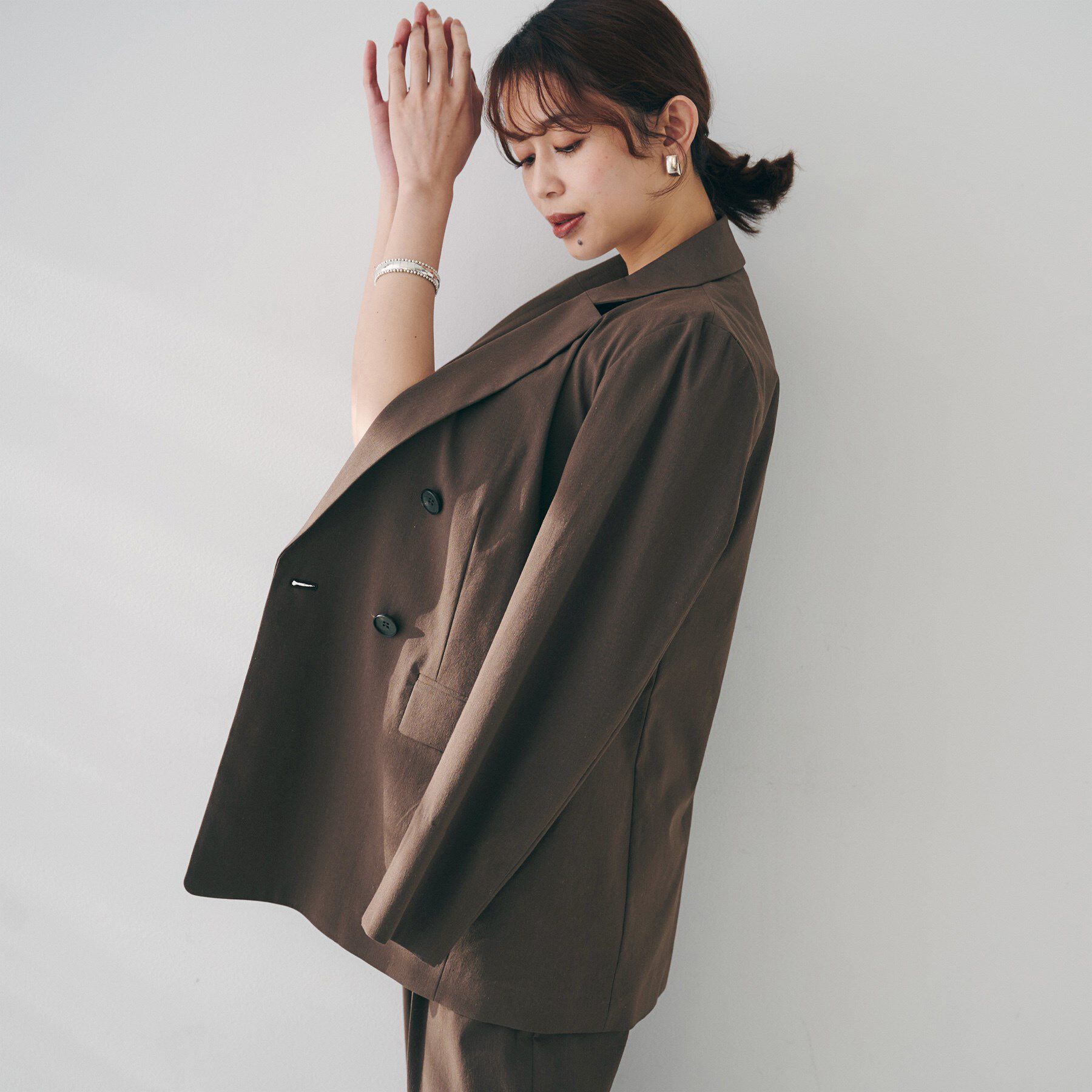 UNTITLED「【セットアップ可能／オンオフ】ラミー混 ダブルブレストジャケット」|テーラードジャケット|