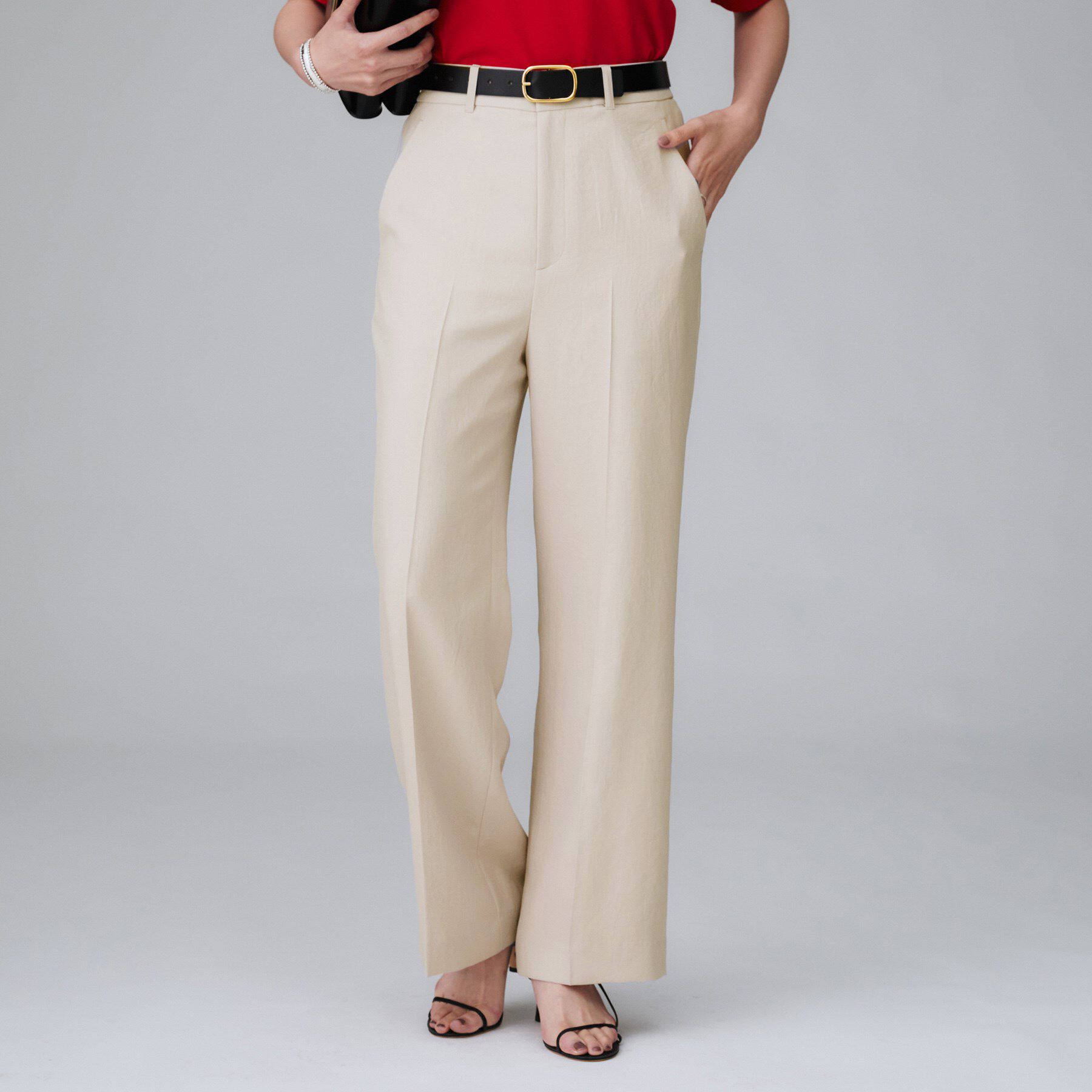 UNTITLED「【後ろウエストゴム】ツイルセミフレアパンツ」|その他|