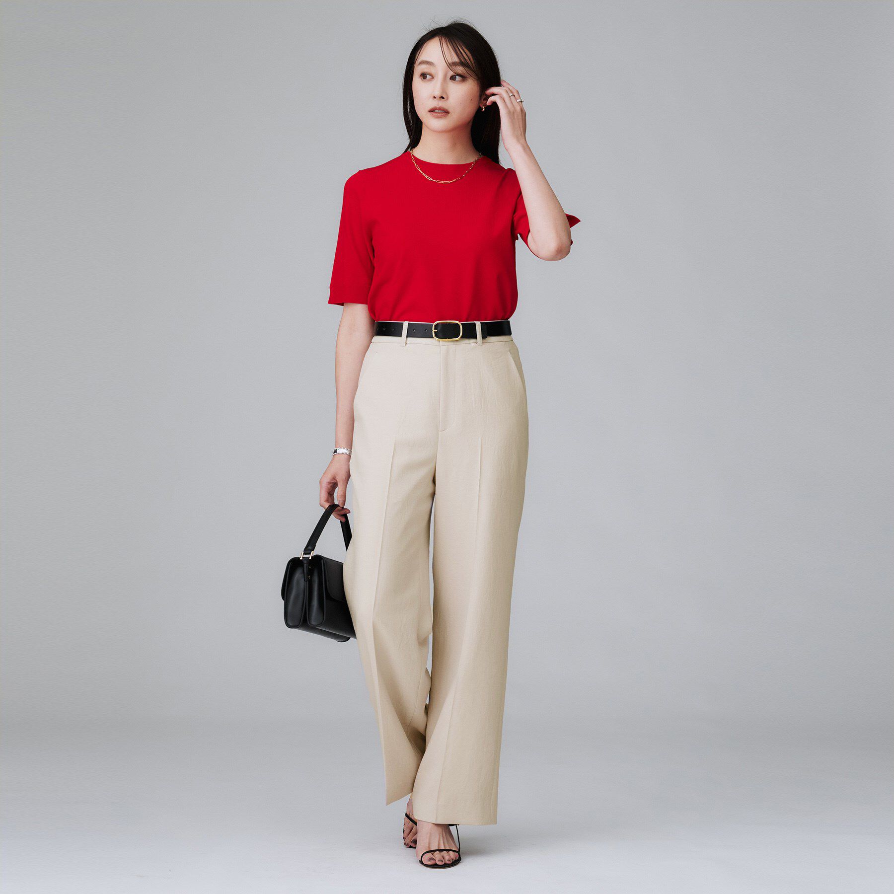 UNTITLED「【後ろウエストゴム】ツイルセミフレアパンツ」|その他|