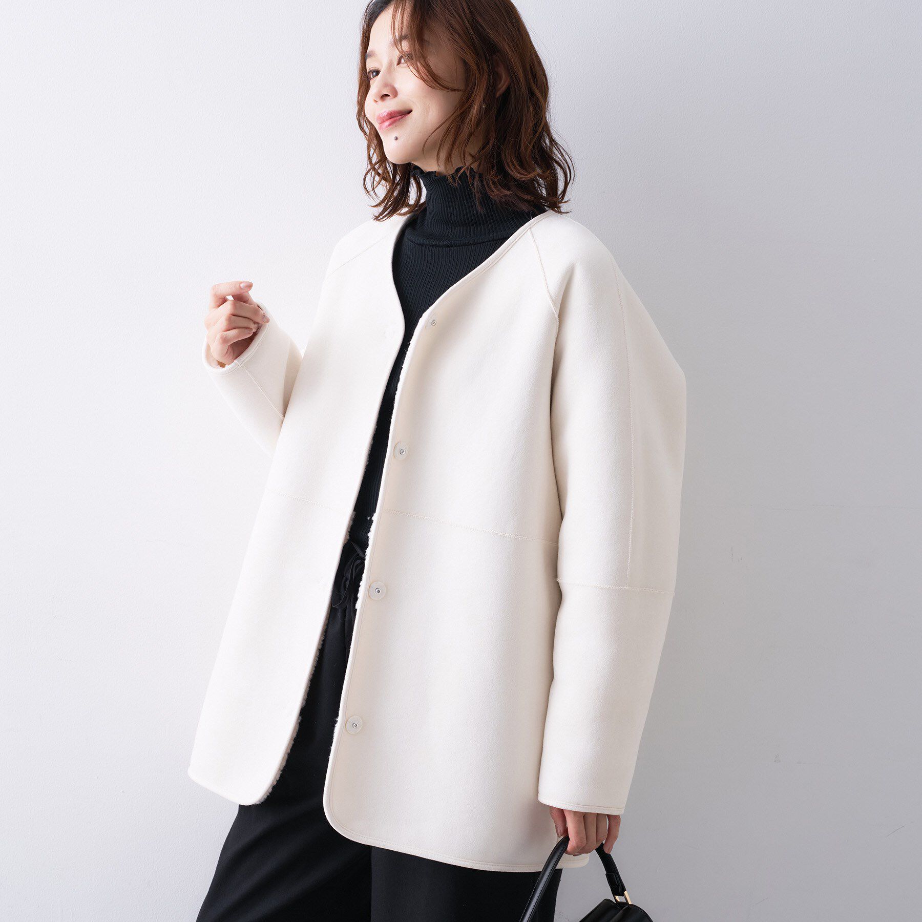 UNTITLED「【Munich】リバーシブルコート」|ノーカラーコート|