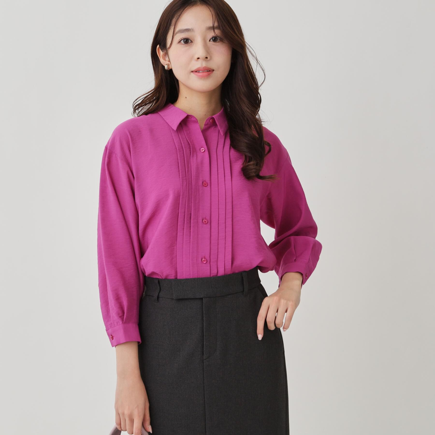 COUP DE CHANCE「【手洗い可】タックデザインブラウス」|シャツ・ブラウス|