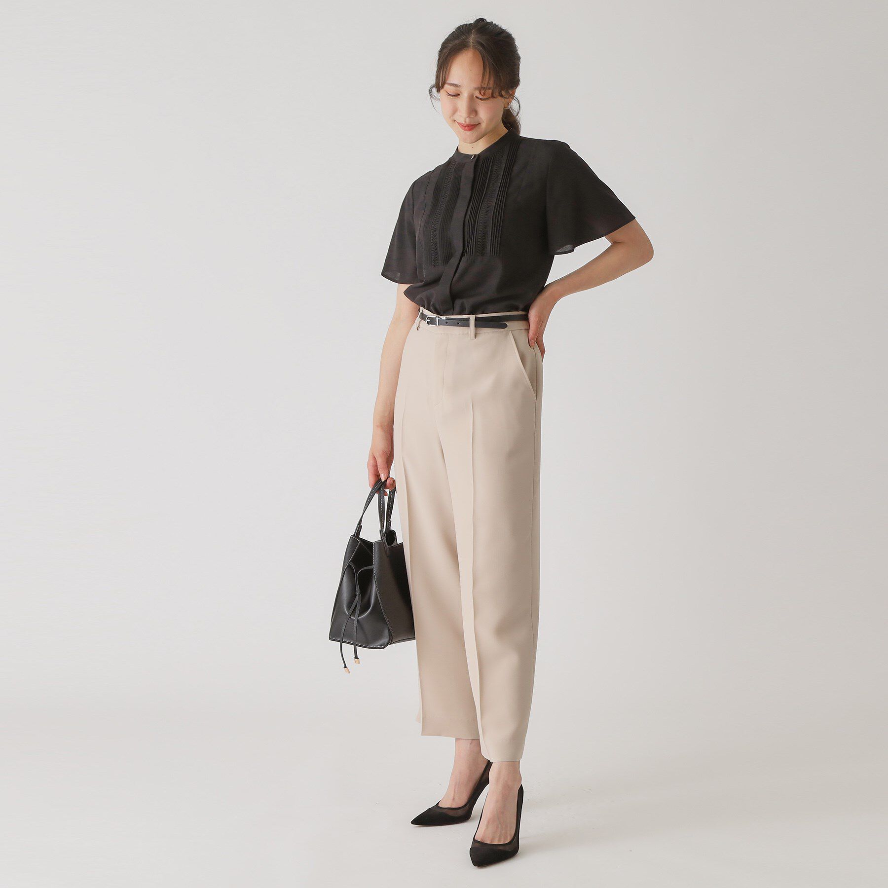 COUP DE CHANCE「【手洗い可】タックデザインブラウス」|シャツ・ブラウス|