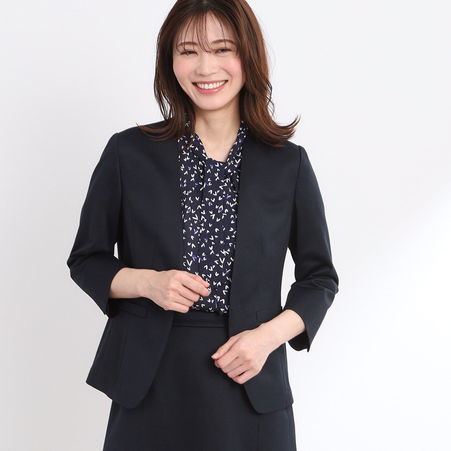 Reflect「【匠シリーズ／洗える】匠ジャケット／ノーカラー」|ノーカラージャケット|ネイビー(094)