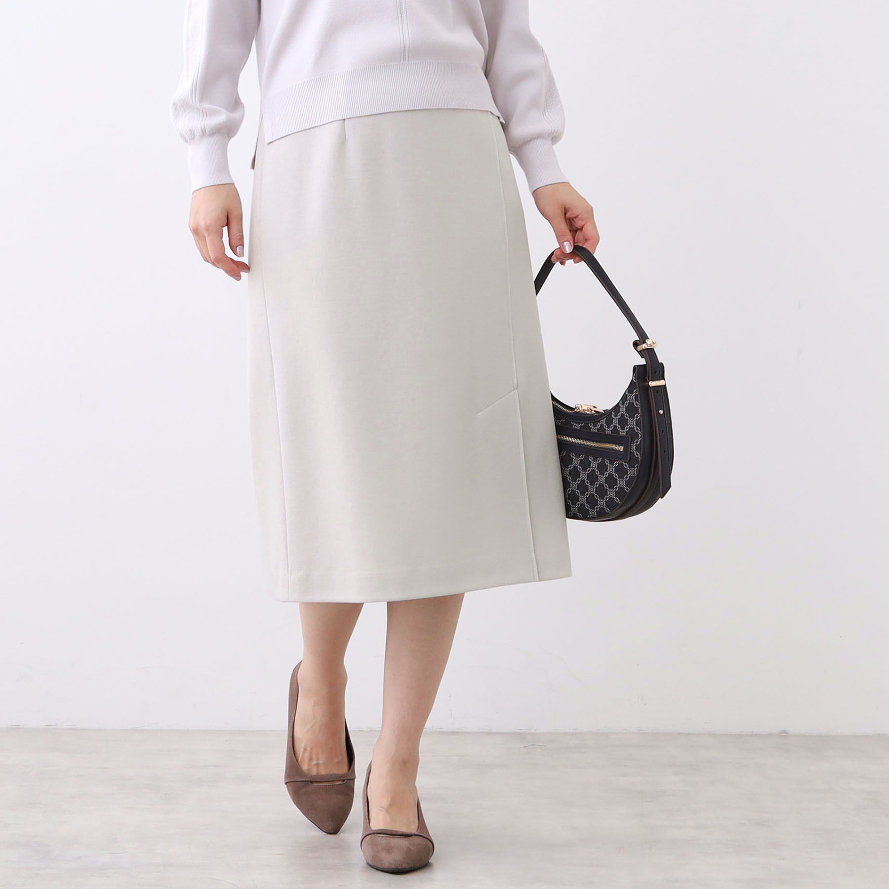 Reflect「【セットアップ可／すっきりシルエット／通勤におすすめ◎】キレイめジャージタイトスカート」|スカート|