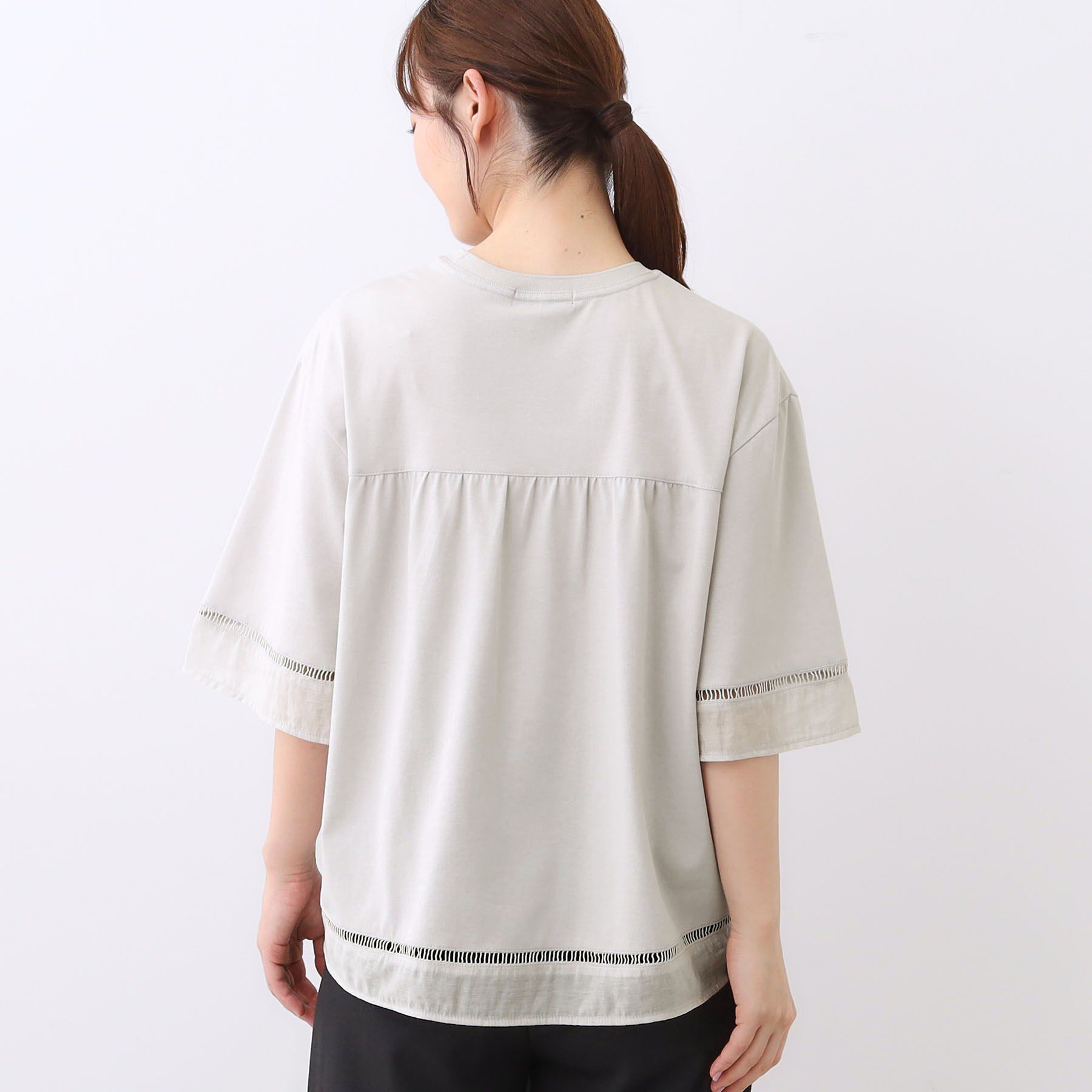 Reflect「【E‐QUALITY／体型カバー】シアー&times;レースデザインプルオーバー」|Tシャツ・カットソー|