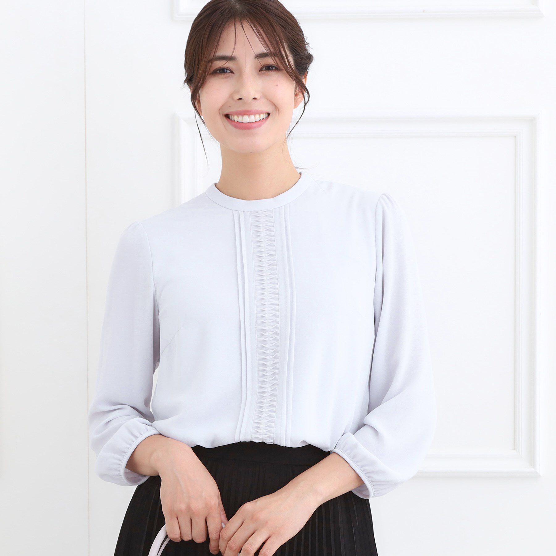 Reflect「【フォーマル／入卒／お仕事に◎】スタンドネックブラウス」|シャツ・ブラウス|ライトグレー(011