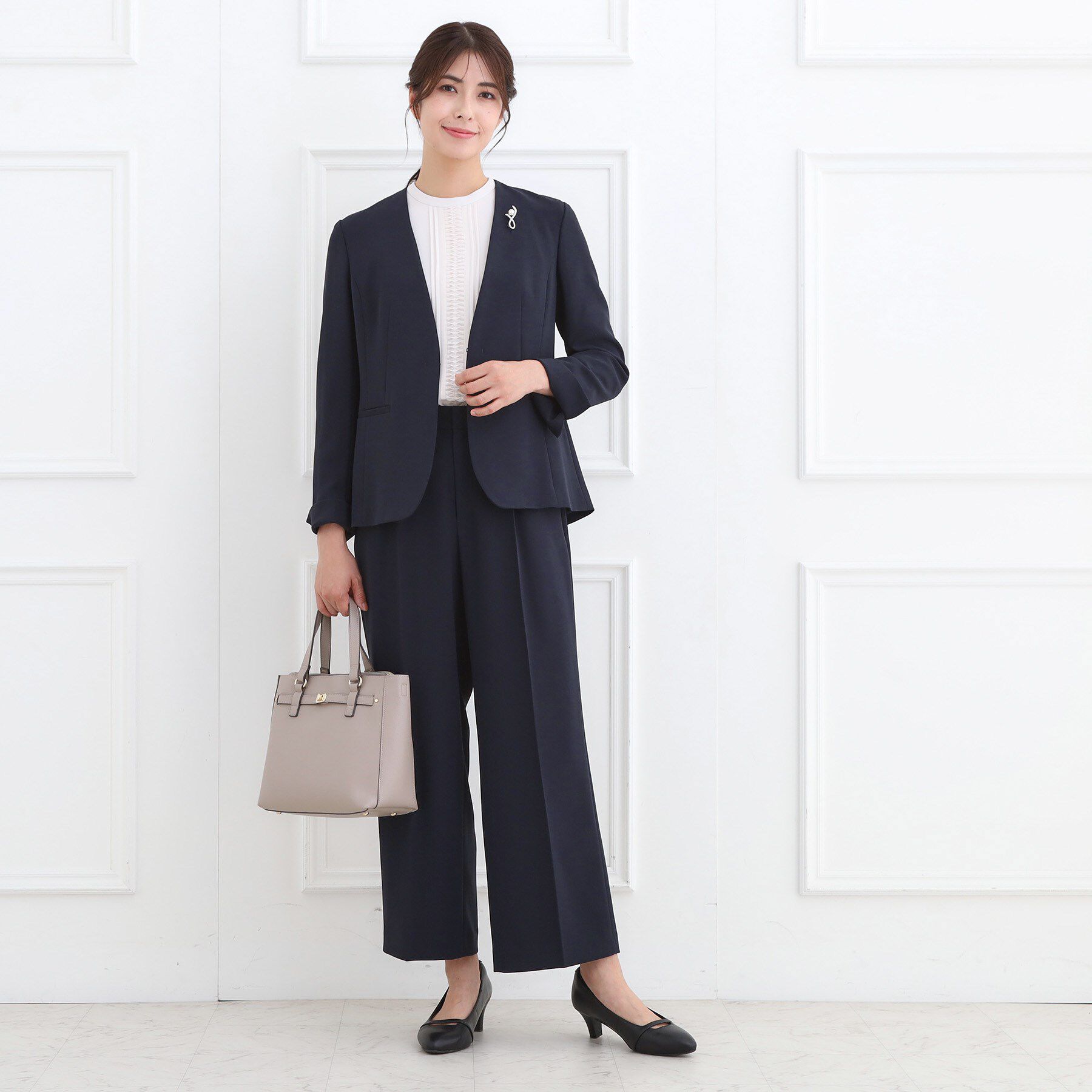 Reflect「【フォーマル／入卒／通勤／セットアップ可】タック入りワイドパンツ」|その他|