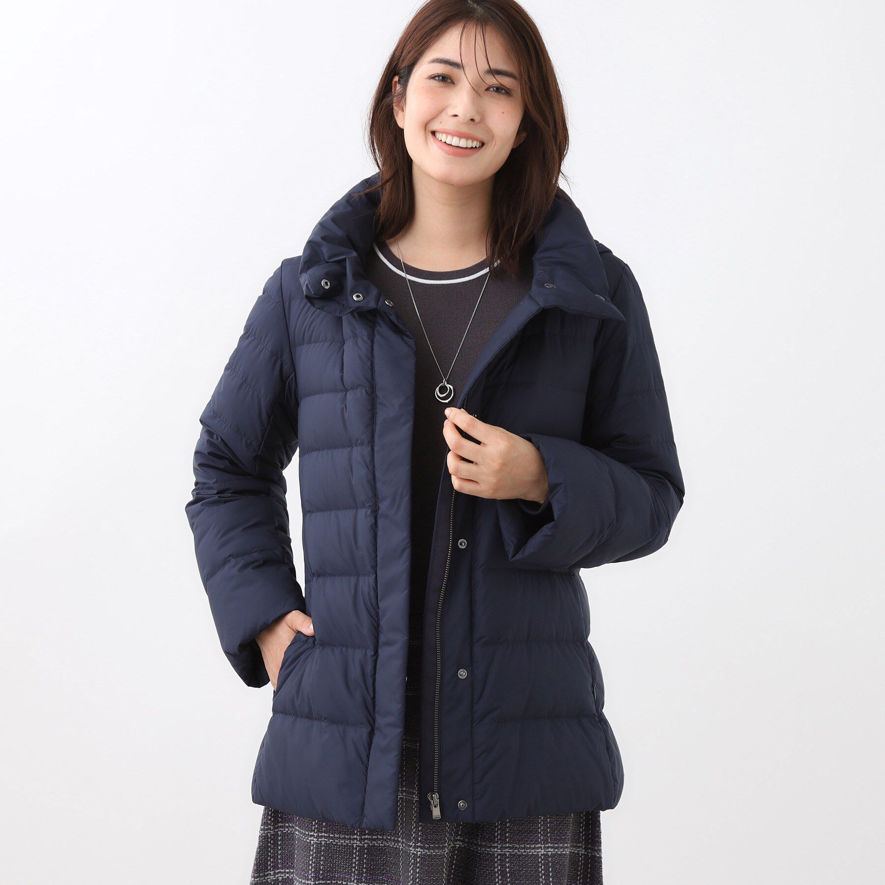 Reflect「【定番人気】フーデッドミドルダウンコート」|ダウン|