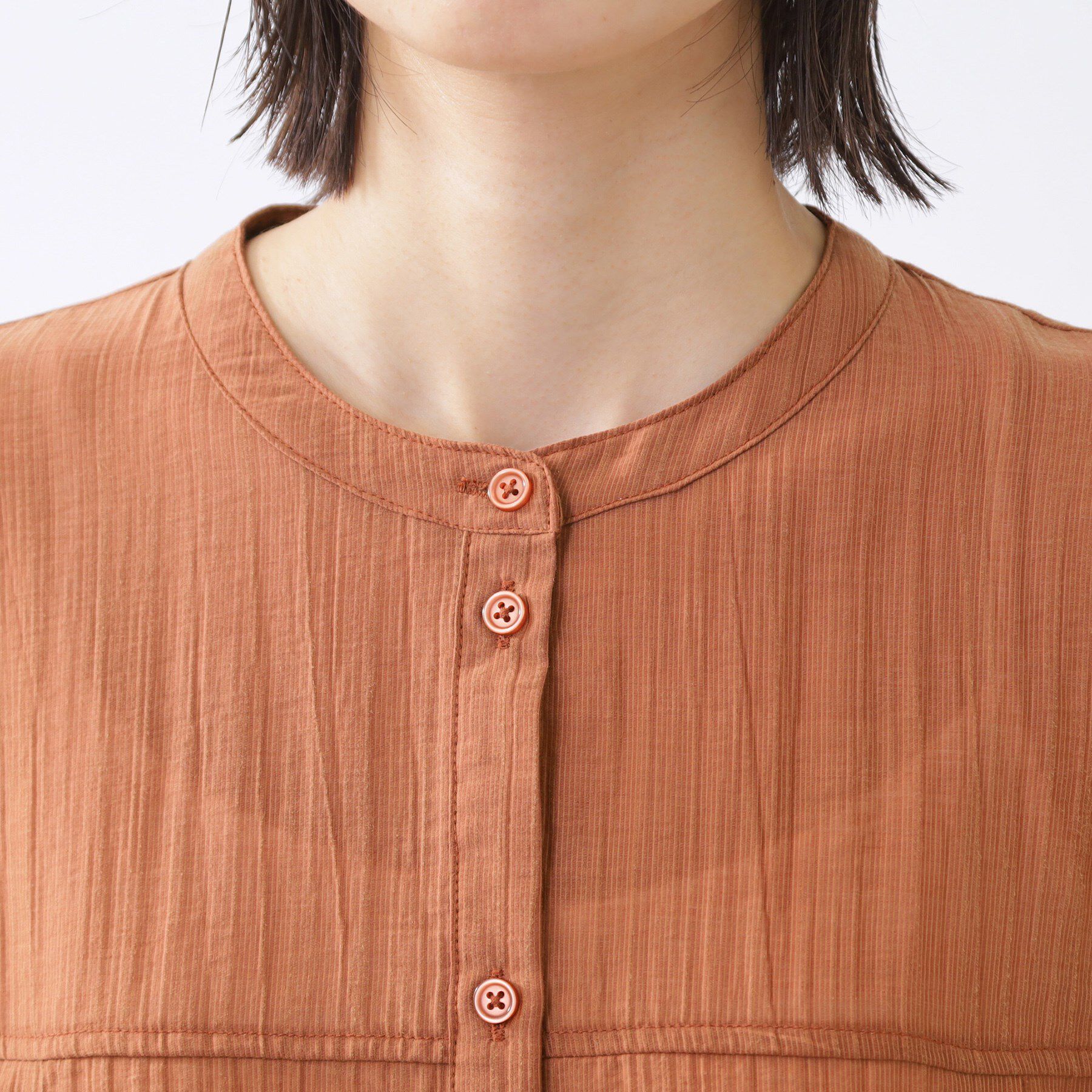 Reflect「【重ね着でも一枚着でも◎】バンドカラーオーバーサイズシャツブラウス」|シャツ・ブラウス|