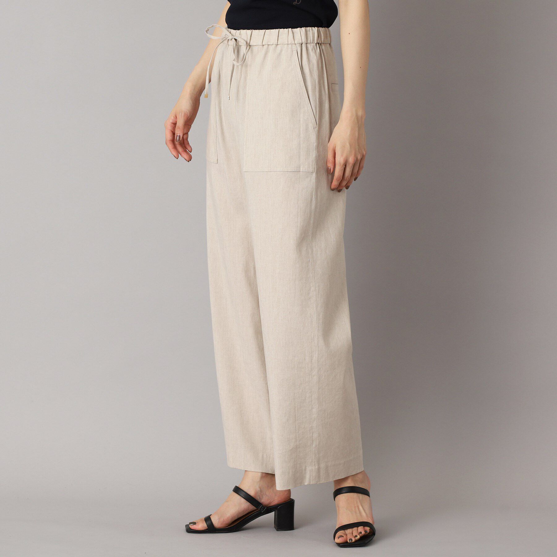 DRESSTERIOR「【接触冷感/洗える/ウエストゴム】ウォッシャブルリネンイージーワイドパンツ」|その他|